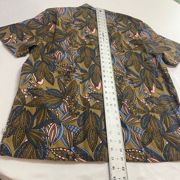 Poler Brown Paisley Short Sleeve Button Up Shirt Size XL - Picture 5 of 5